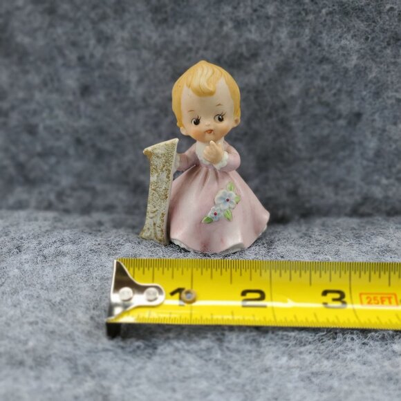 Vintage Kelvin First Birthday Doll Girl In Pink Dress Hand Painted B-910 Taiwan - Picture 6 of 7